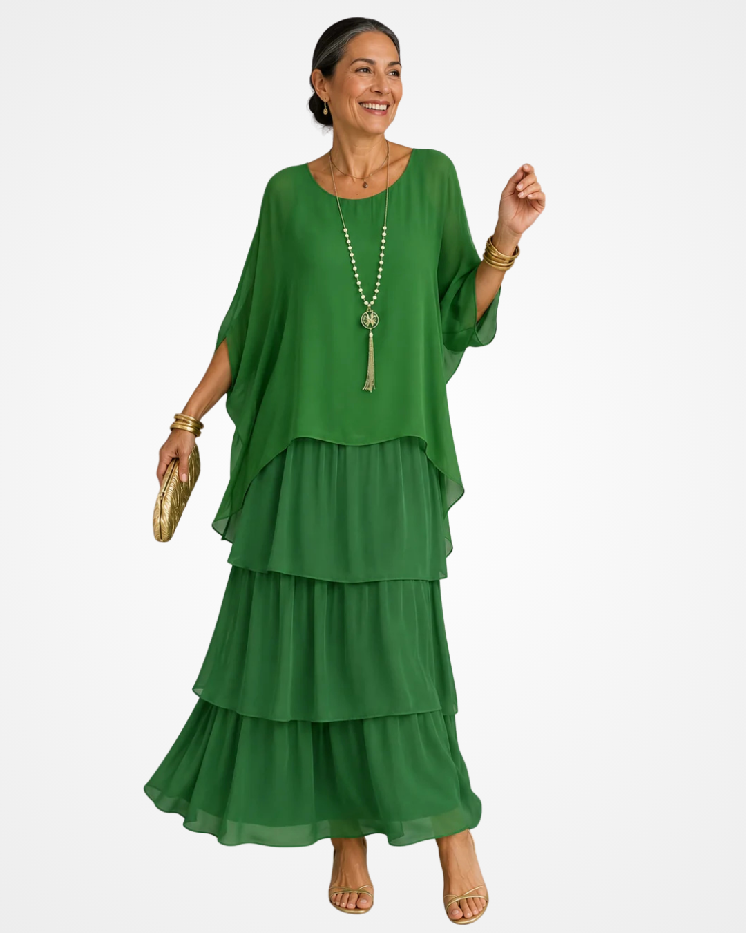 Zelanique | Graceful Chiffon Maxi Dress