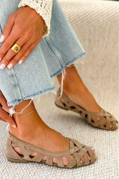 Elaris | Criss Cross Peep Toe Sandals