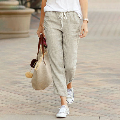 Solveta | Drawstring Casual Ankle Trousers