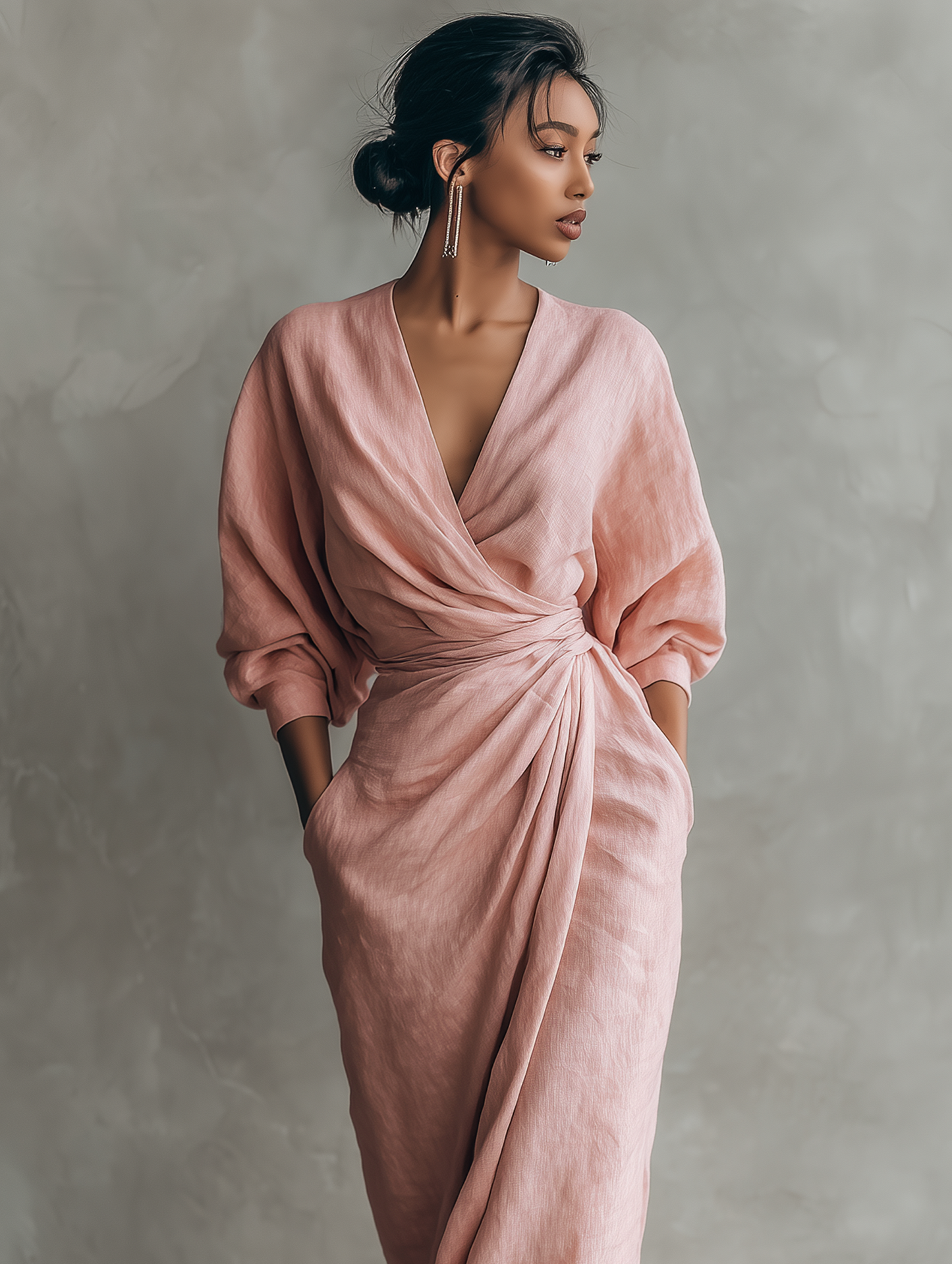 Ismira | Elegant Twist Waist Maxi Dress