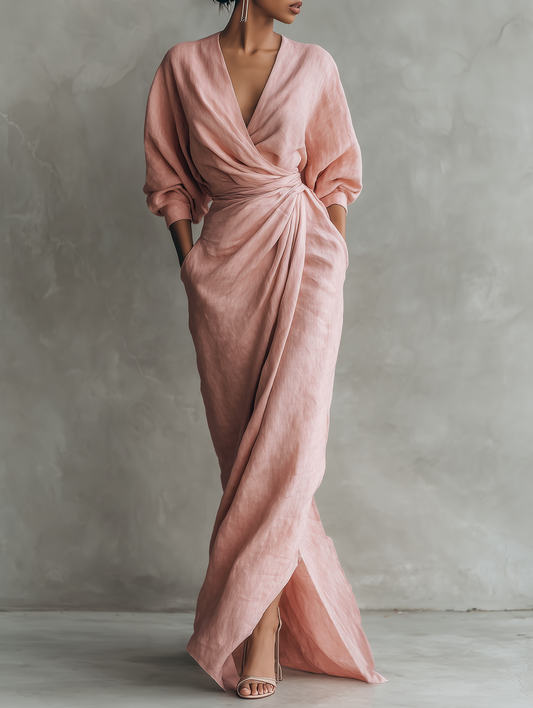 Ismira | Elegant Twist Waist Maxi Dress