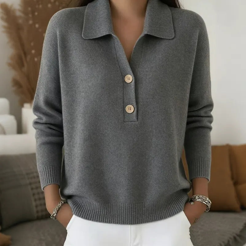 Maristela | Cozy Polo Neck Knit Sweater