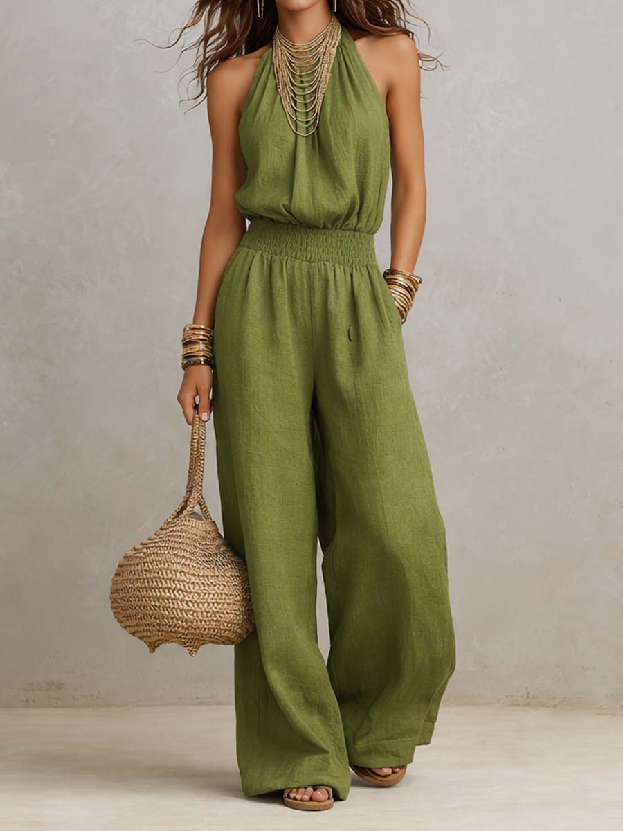 Isalyn | Elegant Smocked Waist Jumpsuit