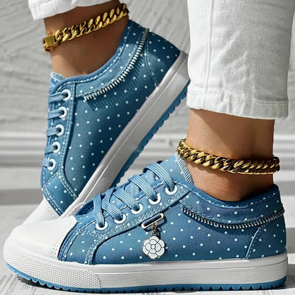 Lila | Floral Mesh Lace Up Sneakers