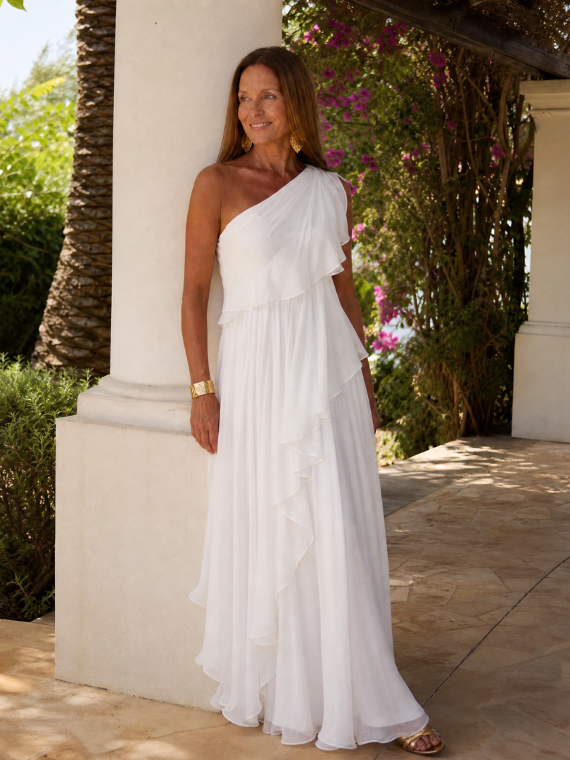 Galadriel | Flowing Ruffle Evening Maxi Dress