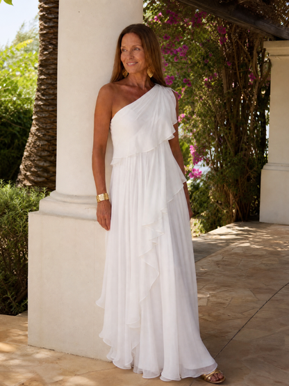 Galadriel | Flowing Ruffle Evening Maxi Dress