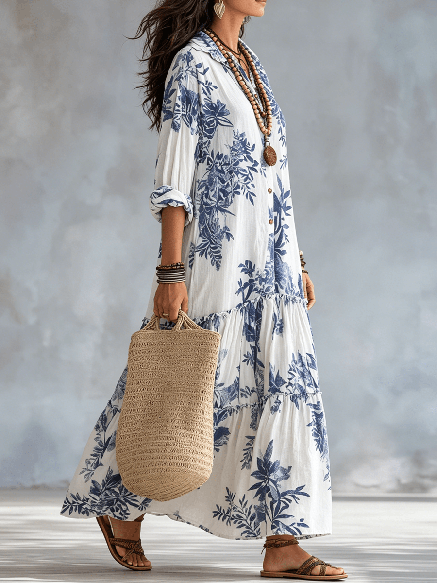 Dovina | Breezy Botanical Maxi Dress