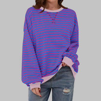 Xylina | Soft Touch Striped Crewneck