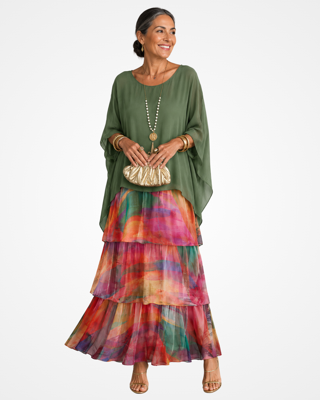 Zelanique | Graceful Chiffon Maxi Dress