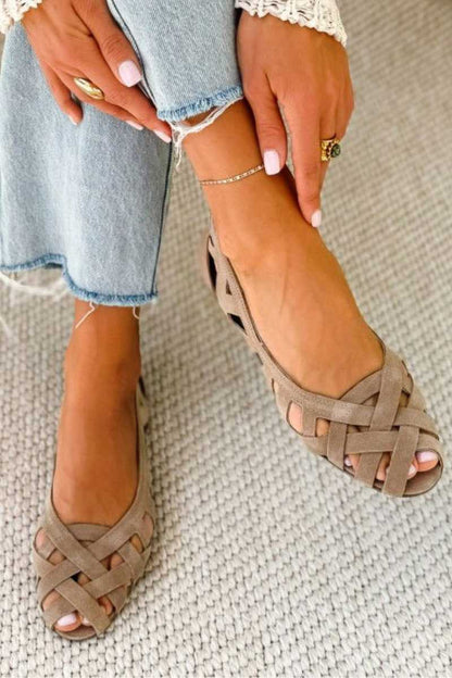 Elaris | Criss Cross Peep Toe Sandals