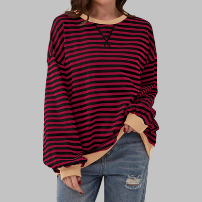 Xylina | Soft Touch Striped Crewneck