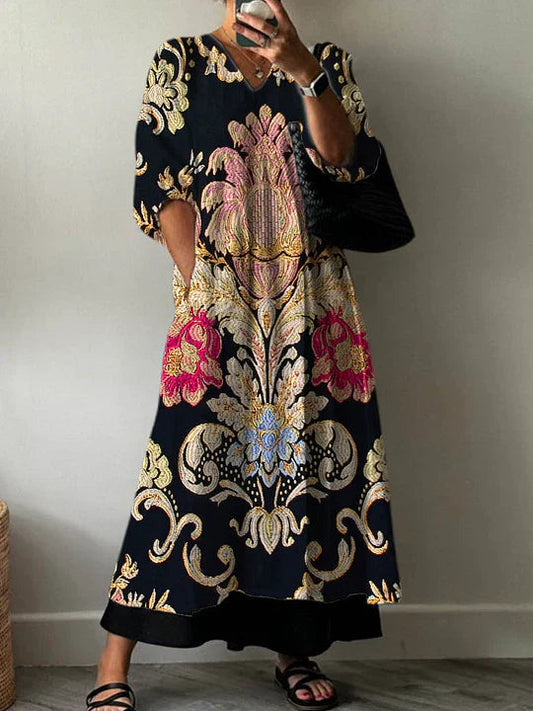 Maelle | Ornate Floral Relaxed Maxi Dress