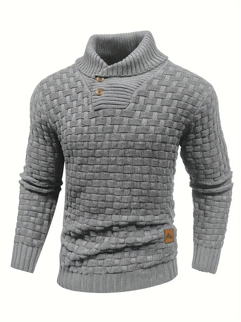 Stellan | Woven Knit Shawl Collar Sweater
