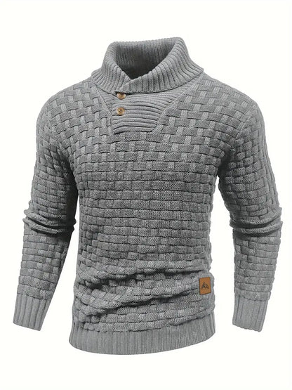 Stellan | Woven Knit Shawl Collar Sweater