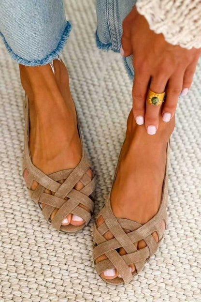 Elaris | Criss Cross Peep Toe Sandals