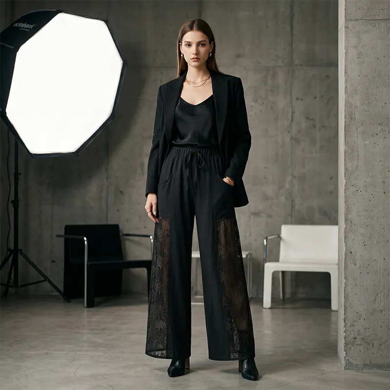 Talisse | Elegant Lace Detail Trousers