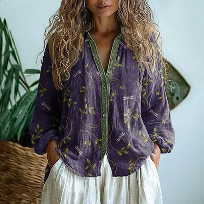 Maelis | Nature Print Relaxed Blouse