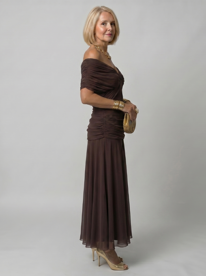 Jessalyn | Gathered Waist Flowing Midi Dress