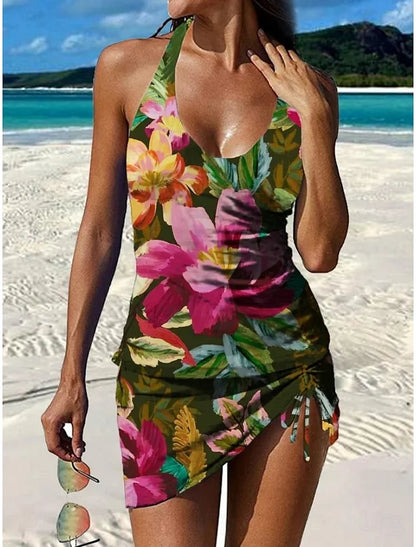 Liora | Abstract Floral Tankini Swim Set