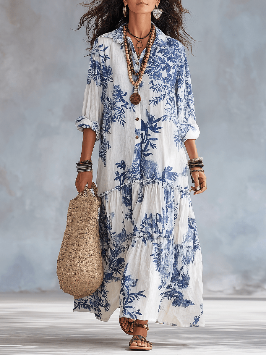 Dovina | Breezy Botanical Maxi Dress