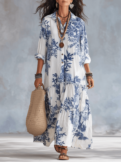 Dovina | Breezy Botanical Maxi Dress