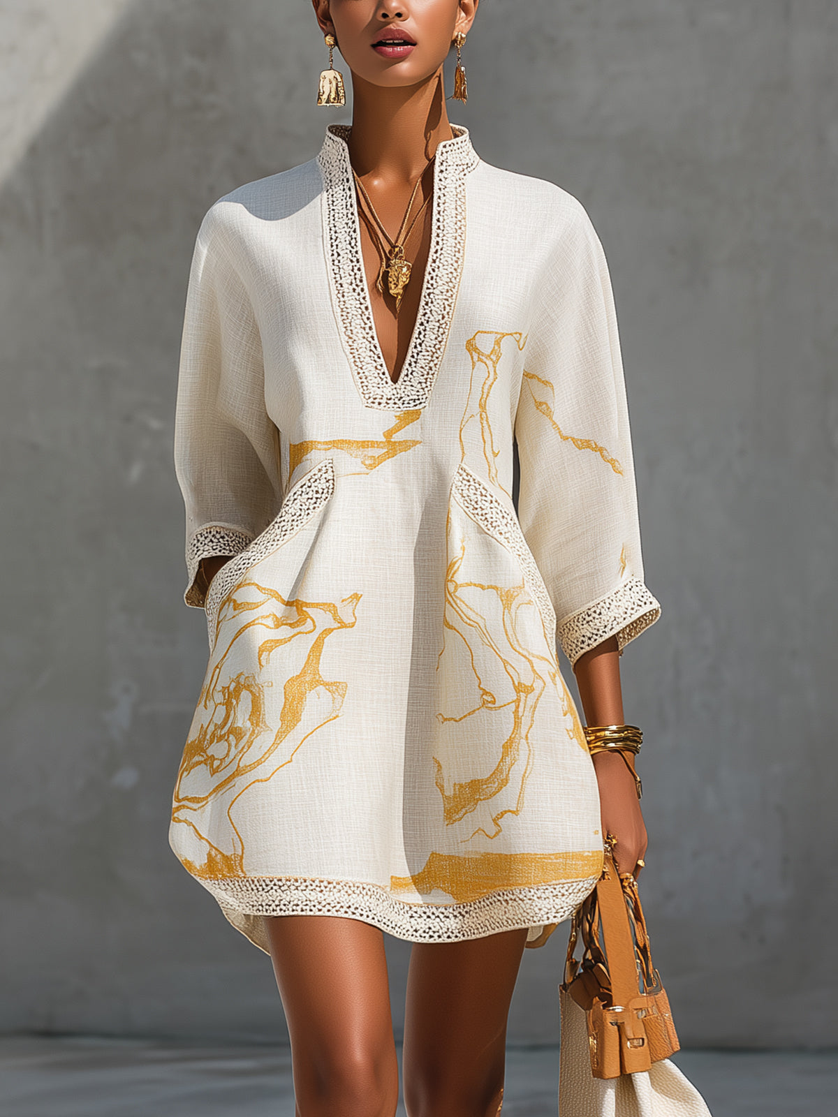 Yvaine | Relaxed Printed Linen Dress