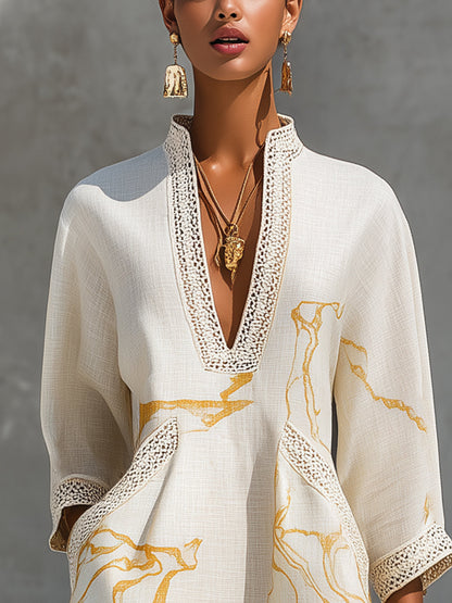 Yvaine | Relaxed Printed Linen Dress
