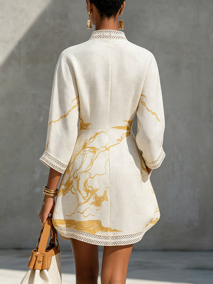 Yvaine | Relaxed Printed Linen Dress