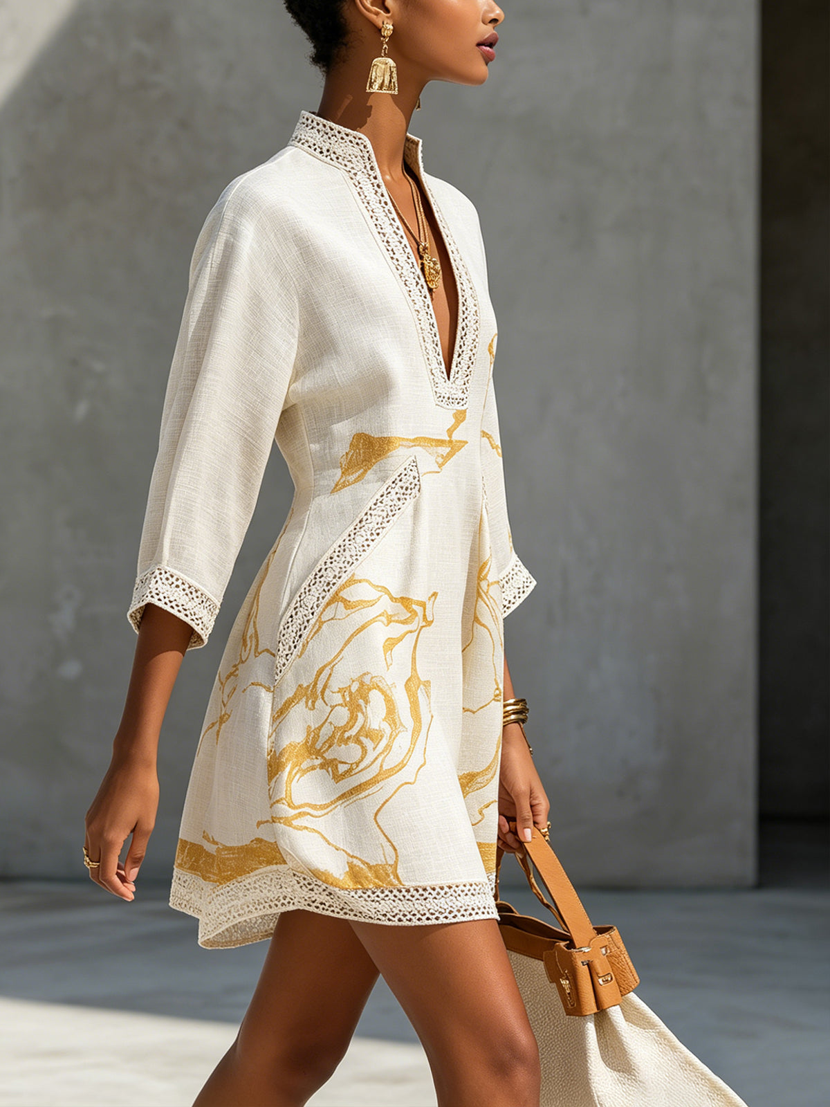 Yvaine | Relaxed Printed Linen Dress
