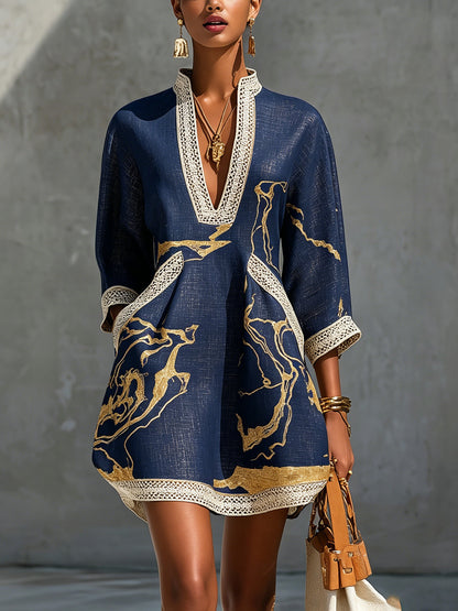 Yvaine | Relaxed Printed Linen Dress