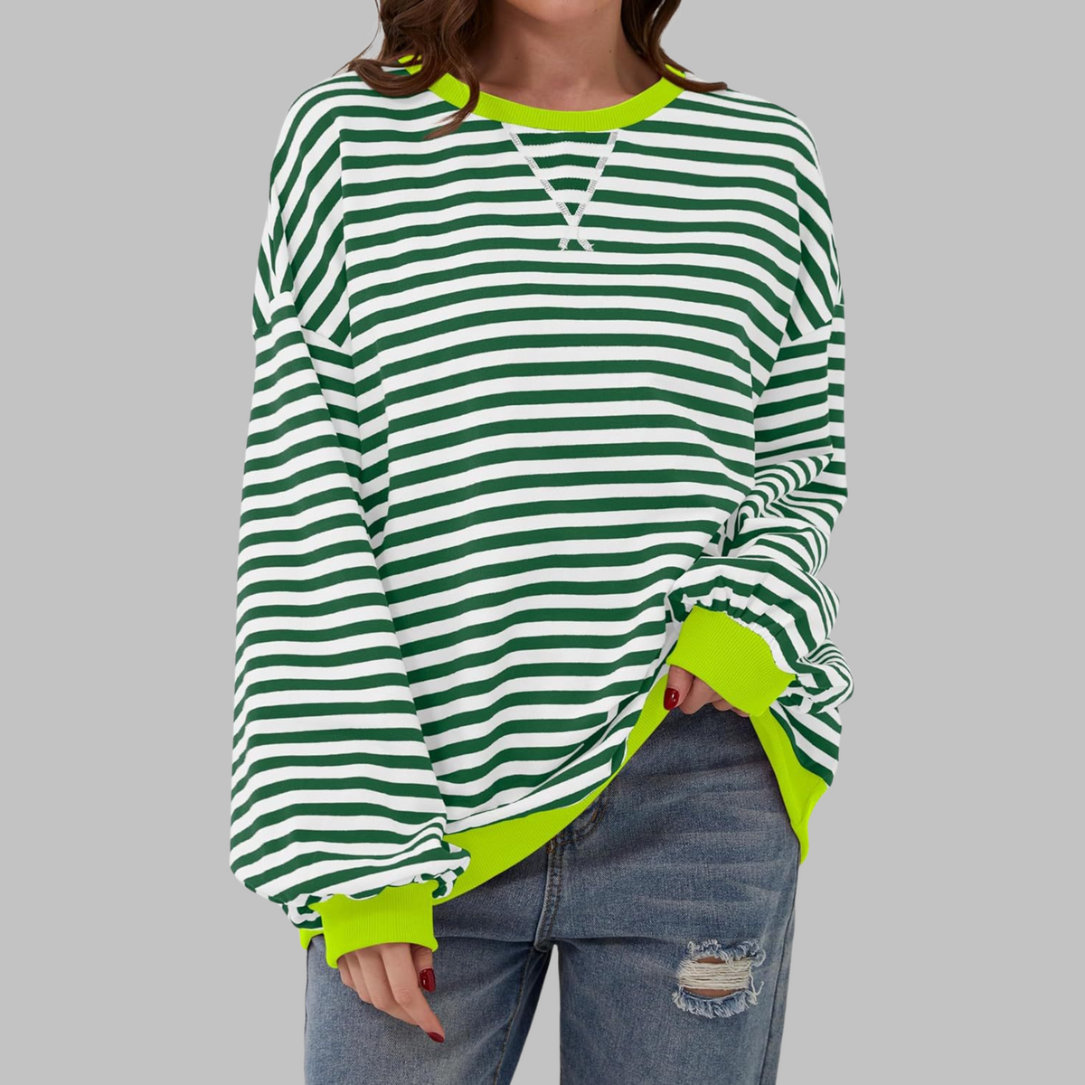 Xylina | Soft Touch Striped Crewneck