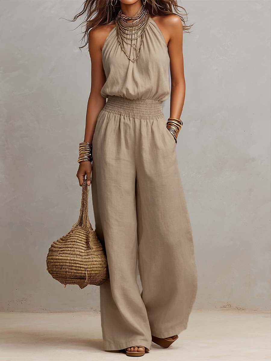 Isalyn | Elegant Smocked Waist Jumpsuit