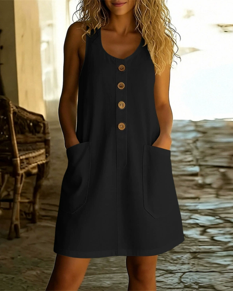 Evaria | Breezy Sleeveless Shift Dress