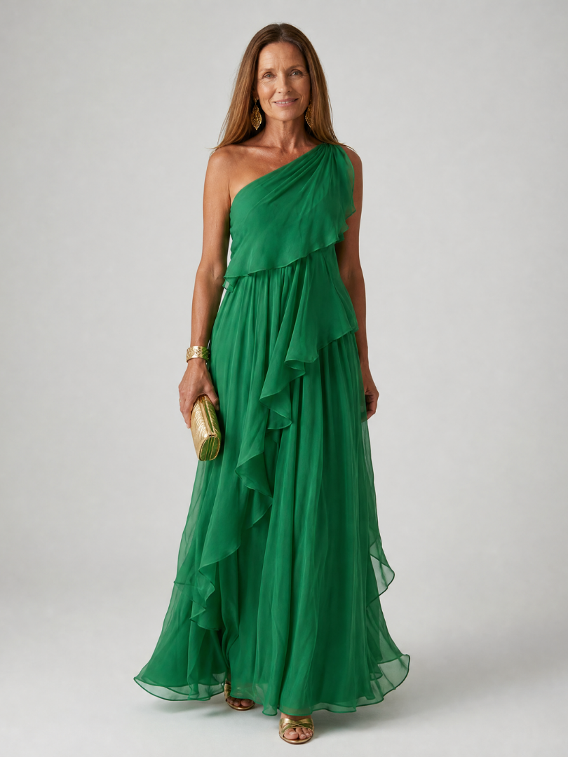 Galadriel | Flowing Ruffle Evening Maxi Dress