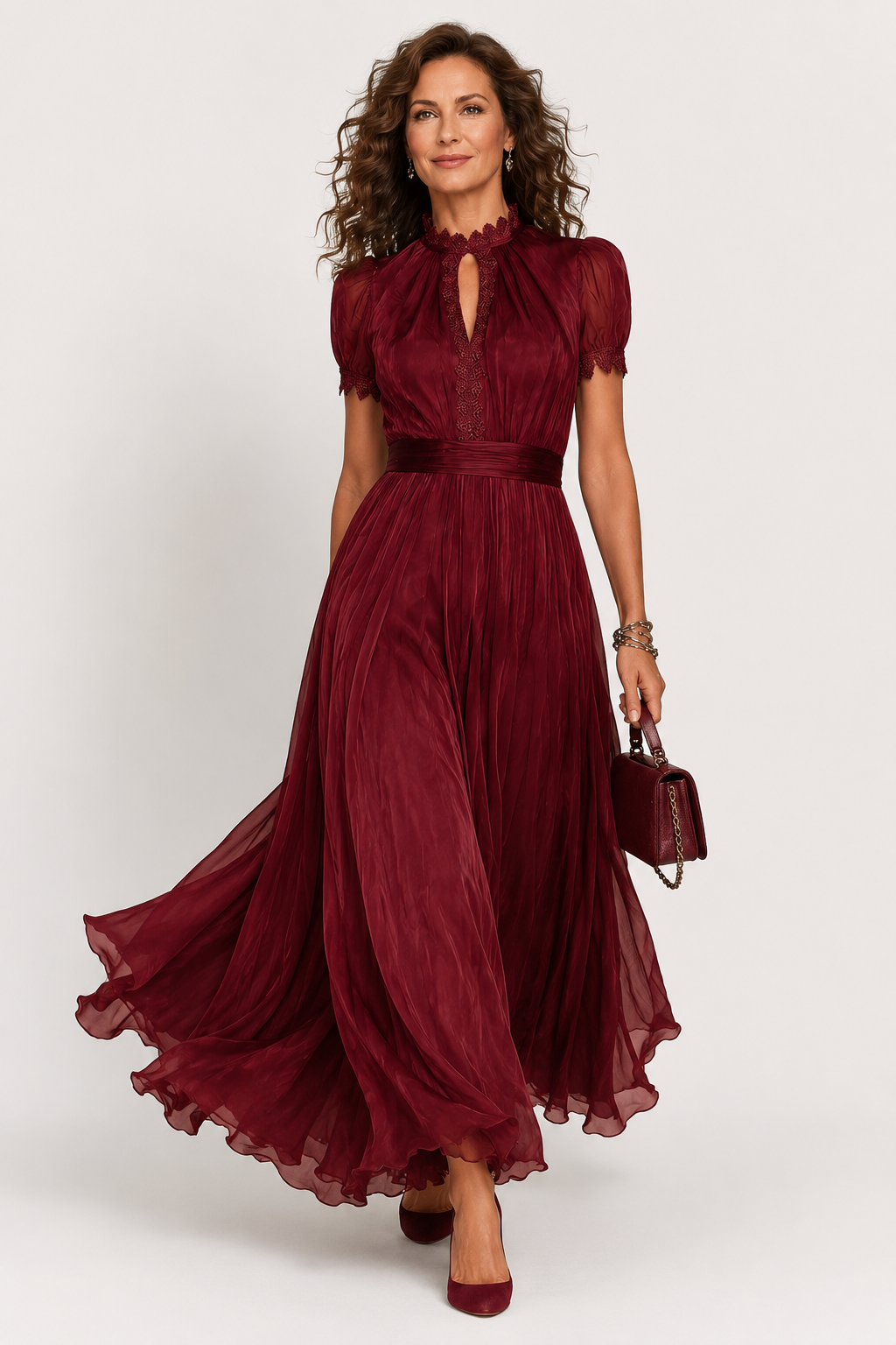 Celandine | Keyhole Neck Formal Maxi Dress