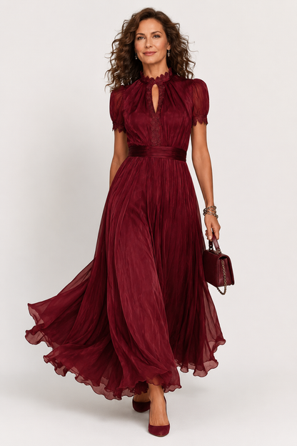 Celandine | Keyhole Neck Formal Maxi Dress