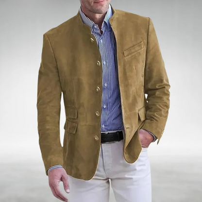 Caedmon | Vintage Stand Collar Suede Blazer