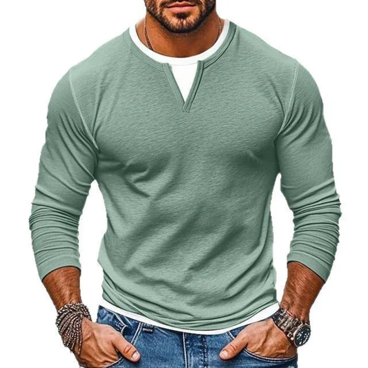 Benedan | Contrast Layered Crew Neck Shirt