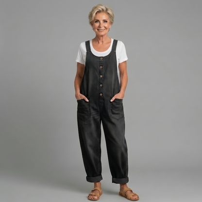 Sybella | Button Front Casual Denim Jumpsuit