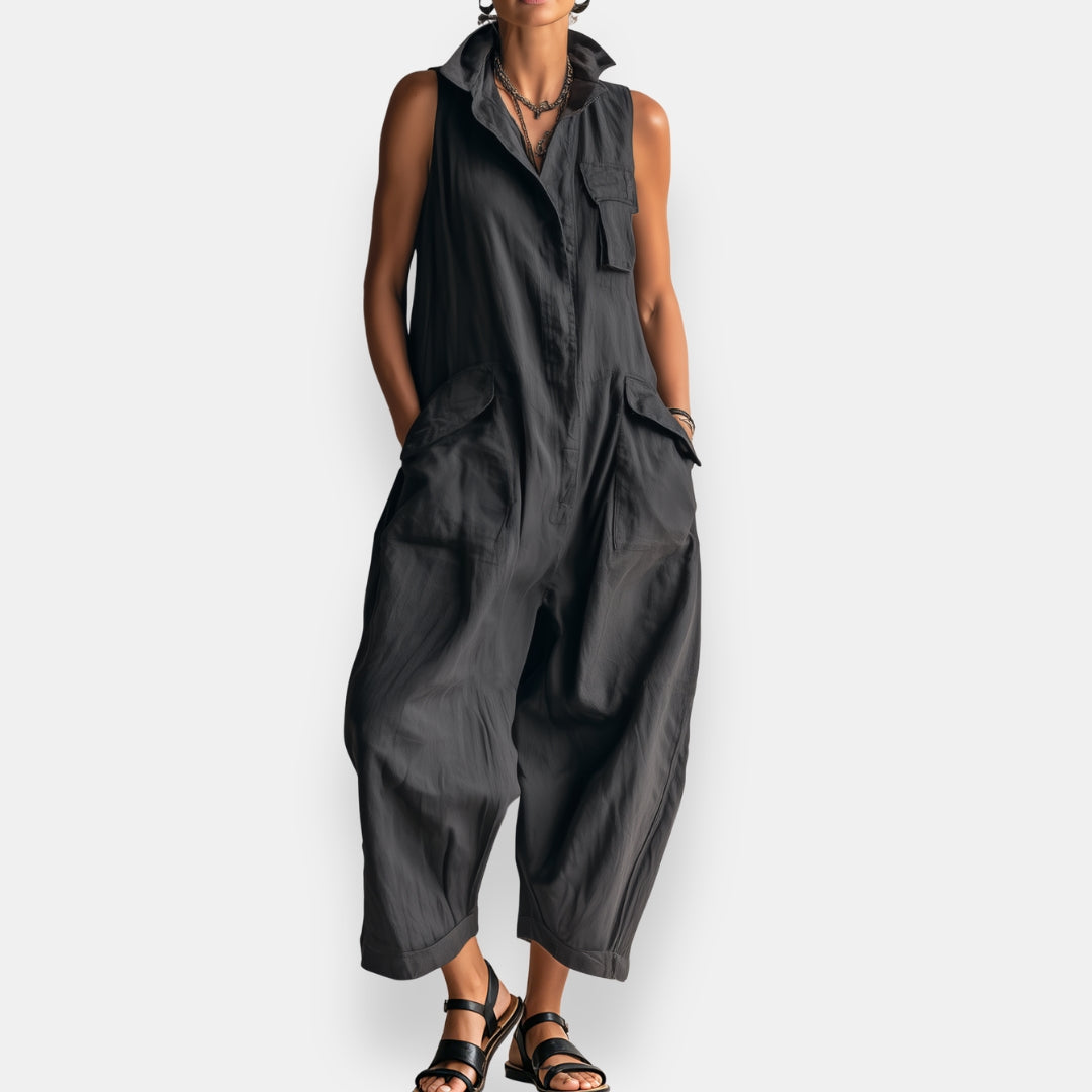 Xylara | Relaxed Cargo Pocket Jumpsuit