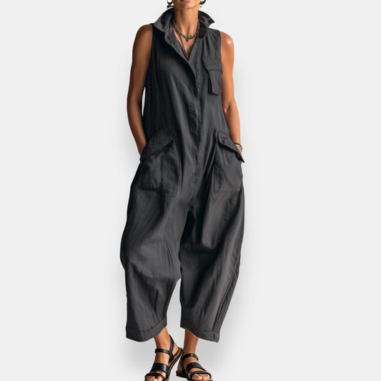 Xylara | Relaxed Cargo Pocket Jumpsuit