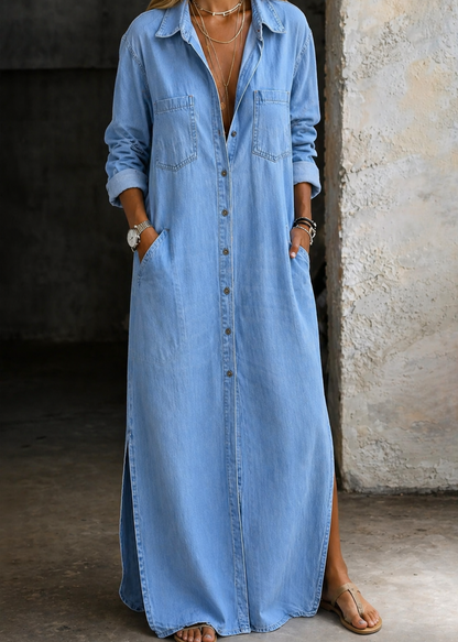 Avelaine | Classic Chambray Pocket Dress