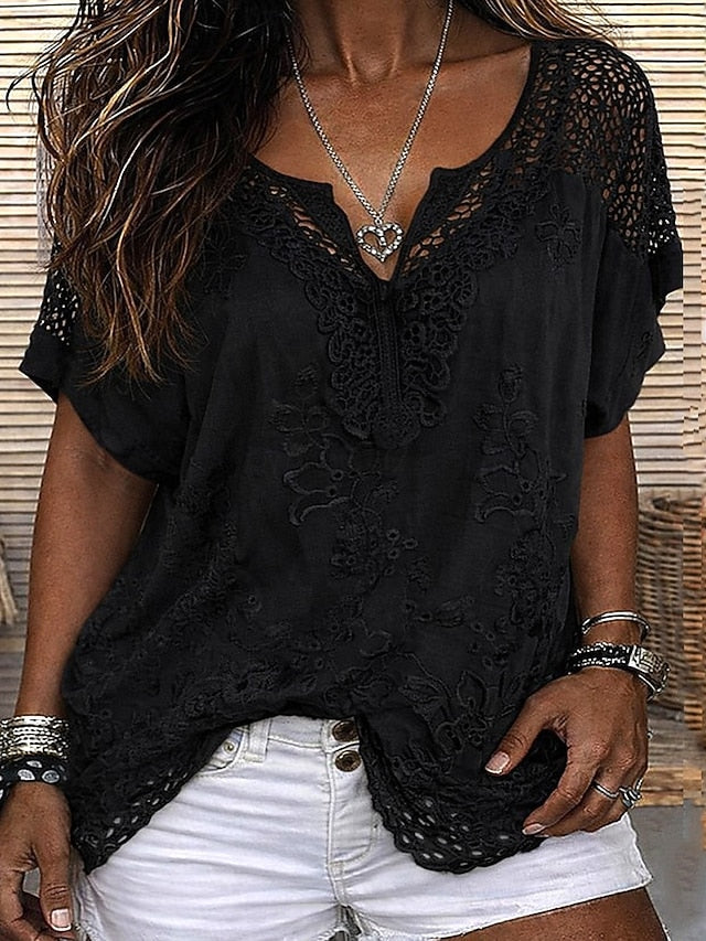 Rosaline | Floral Crochet Boho Blouse