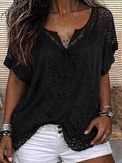 Rosaline | Floral Crochet Boho Blouse