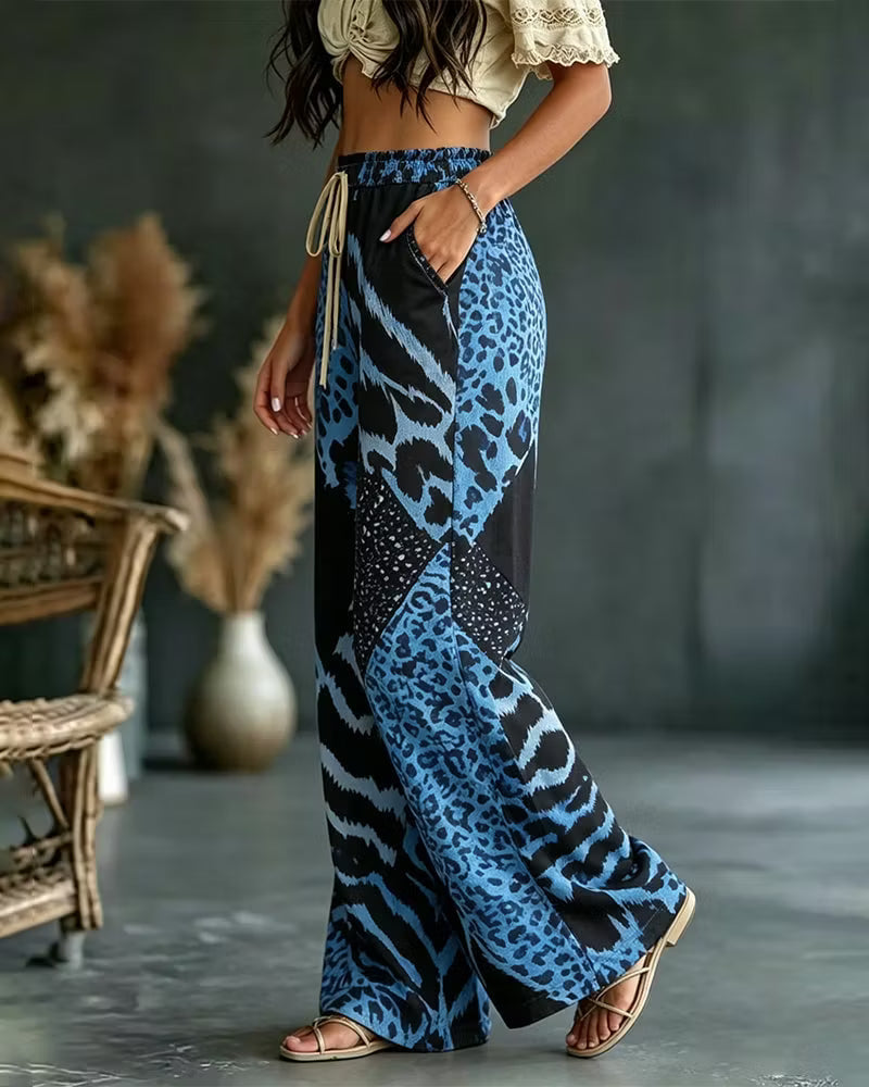 Vionelle | Animal Print Palazzo Pants