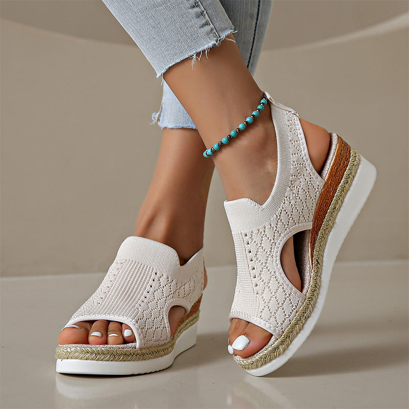 Amandelle | Breathable Knit Comfort Sandals
