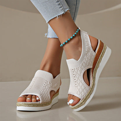 Amandelle | Breathable Knit Comfort Sandals