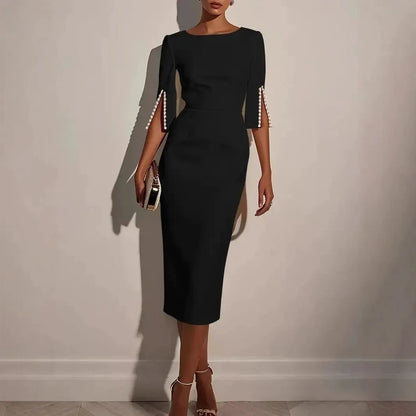 Novielle | Pearl Trim Evening Dress