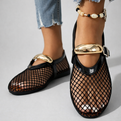 Katerina | Mesh Mary Jane Flats
