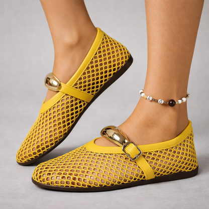 Katerina | Mesh Mary Jane Flats